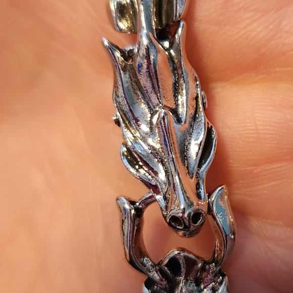Men's Silver Dragon link bracelet - Picture 4 of 4